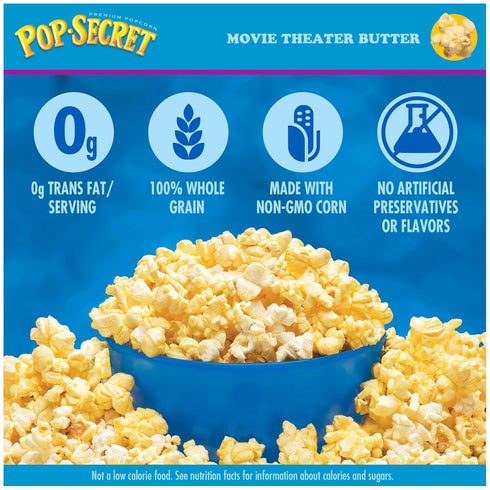 by Pop Secret 1.75 Oz (Pack 12) Pop Secret Microwave Popcorn, Movie Theater Butter Flavor, Snack Bags