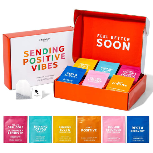 Thoughtfully Gourmet Sending Positive Vibes Tea Gift Set, 90 Tea Bags, 6