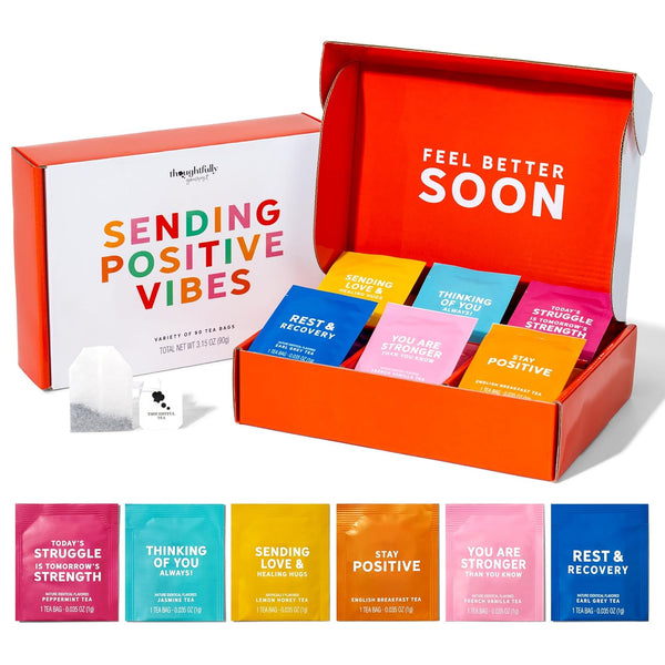 Thoughtfully Gourmet Sending Positive Vibes Tea Gift Set, 90 Tea Bags, 6