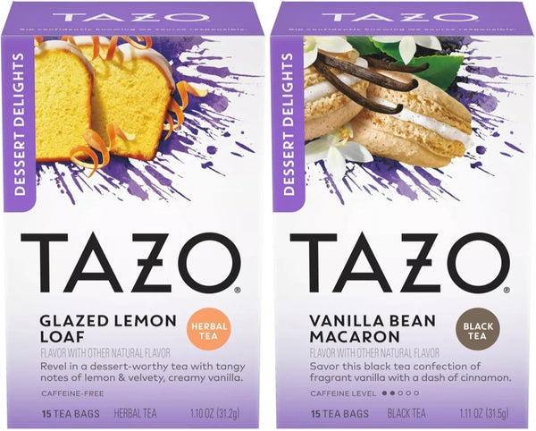 TAZO Tea Bags, Glazed Lemon Loaf Herbal Tea, & Vanilla Bean Macaron