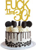 Gold Glitter Funny Happy 30 Birthday Cake Topper - 30th Cake Topper for Men and Women Birthday Party Decoration
