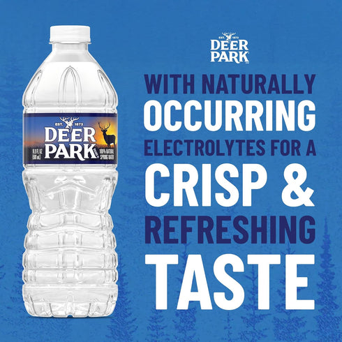 12 Pack 16.9 Oz Deer Park Spring Water, - Crisp Refreshing Taste - Fl