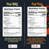 Pack 2 oz (2-Pack) Bangkok Bites Vegan Jerky Variety (Thai BBQ + Pad Thai), Real Ingredients, High-Protein, Low Fat