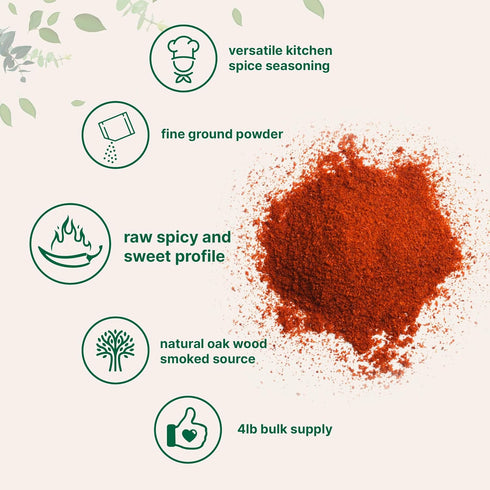 Smoked Paprika Powder 4lbs (64 oz) | Premium Spice & Seasoning for Meats Marinades and Dressings | Non-GMO Bulk Supply