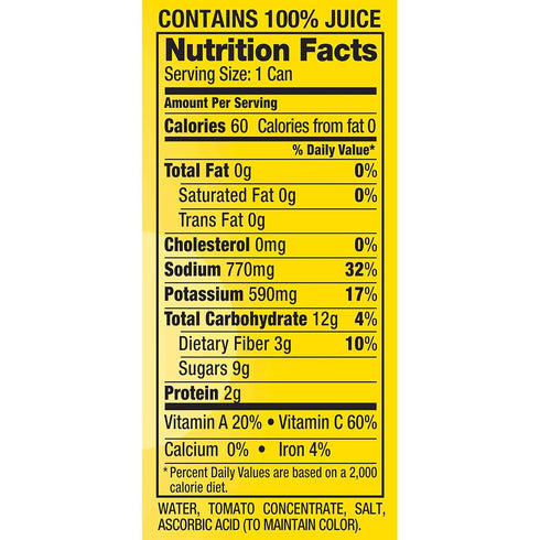100% 11.5 24 Count Mott's Tomato Juice, Fluid Ounce Can