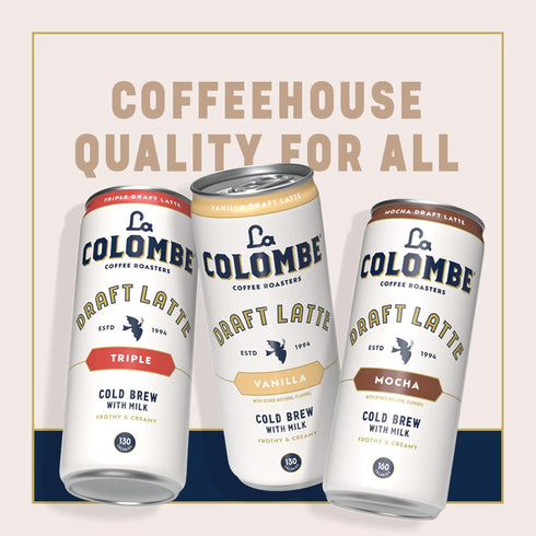 Pack, 11 oz (Pack 12), La Colombe draft Latte Variety fl cans of Includes Triple, Vanilla & Mocha Latte, Coffeehouse