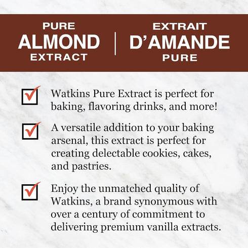 2 Oz (Pack 1) Watkins Pure Almond Extract, Fl