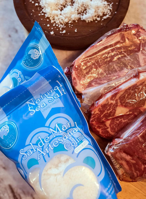 Pack 3 24.7 oz Regalo del Sol Unrefined Sea Salt, Natural Gourmet Coarse Sea Salt for Cooking & Finishing, Mineral Rich