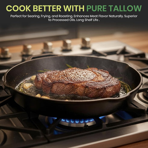 AUX DELICES DES BOIS 11 Oz, Aux Dlices Des Bois Premium Rendered Beef Tallow, Natural Cooking Fat for Searing, Frying