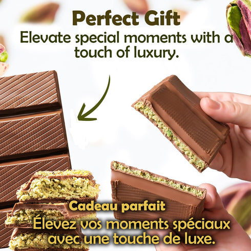 75% 7oz Pistachio Filled Dubai Chocolate Bar | Handmade Luxury Dessert with Crunchy Kataifi & Creamy Filling, Gift