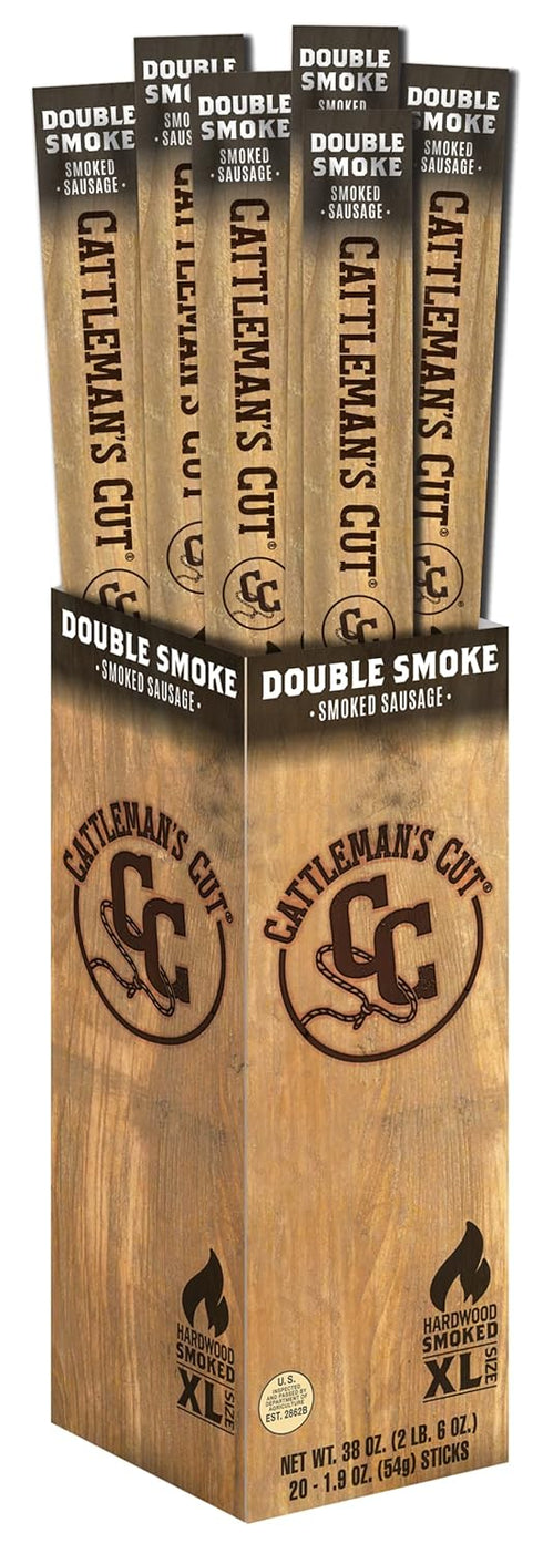 Cattleman's Cut Double Smoked Sausages, XL Size, 1.9 Ounce (Pack of 20),
