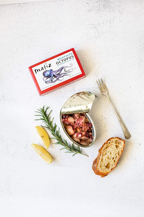 4.0 Oz, (2 Pack) Matiz Pulpo Wild-Caught Pulpo Spanish Octopus in Olive Oil