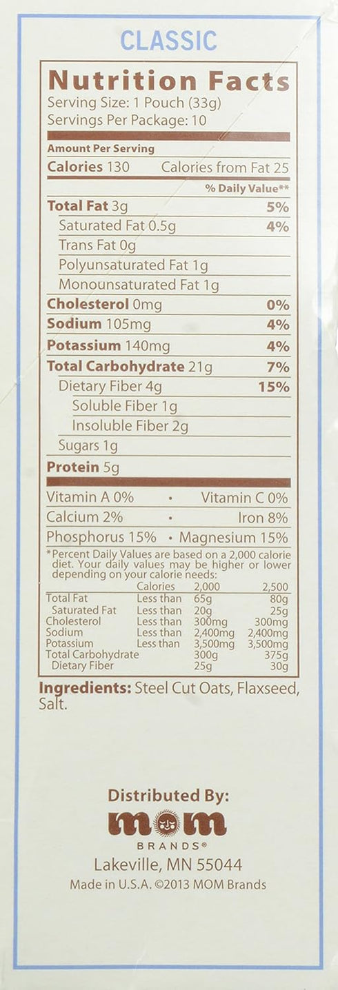 MOM Brands 11.6 Better Oats Revolution Steel Cut, Classic, Ounce