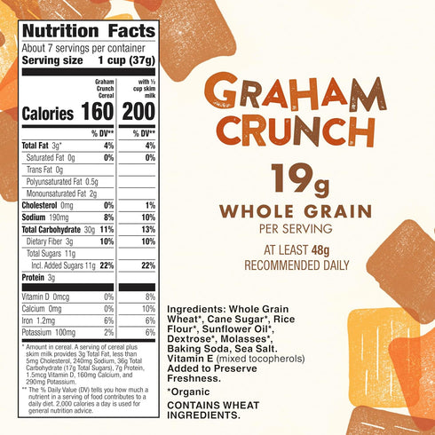 9.6 oz Cascadian Farm Organic Graham Crunch Cereal Box