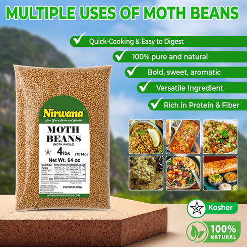 64 oz Moth Beans Premium Dry Vigna Aconitifolia for Curries, Soups & Everyday Cooking