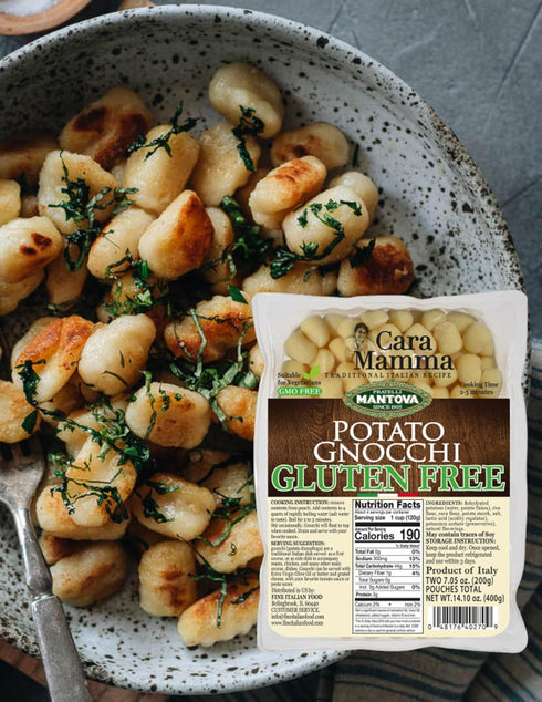 14.10oz, (Pack 2) Mantova Gluten-Free Potato Gnocchi, Product of Italy