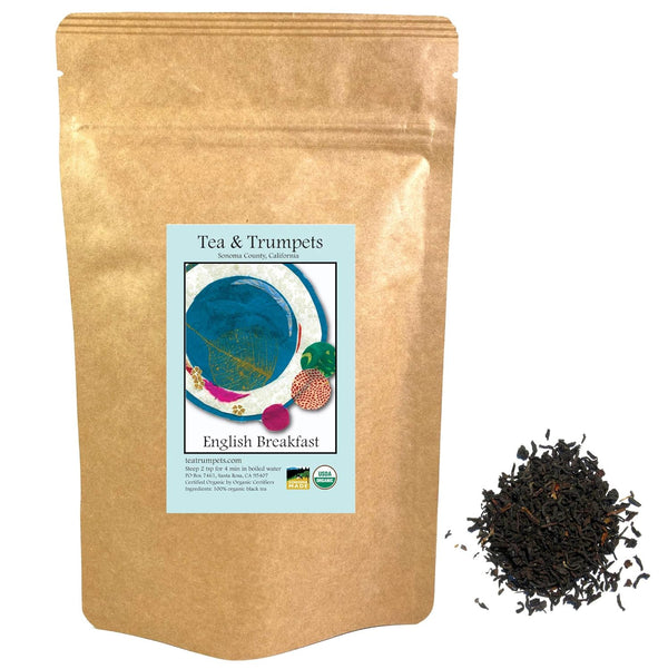 Tea & Trumpets USDA Organic English Breakfast Loose Leaf Black Tea -