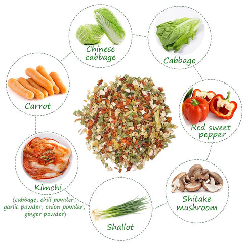 6 OZ YUHO Ramen Toppings Dehydrated Dried Kimchi Vegetable Flakes All Natural Gluten Free & Allergen Free