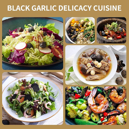 90 (17.64 Oz/500g) RioRand Black Garlic Whole Black Garlic Fermented for Days Non-Additives Ready to Eat for Snack