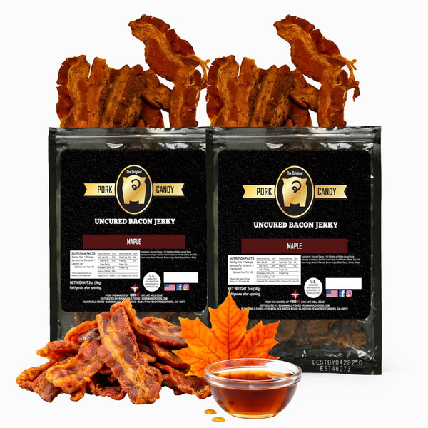 Delicious Maple Bacon Jerky Made from 100% Real Uncured Bacon Thick-Cut, Sweet