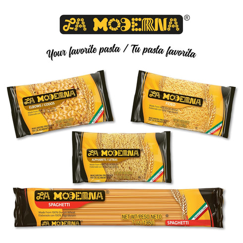 Elbow 7 oz (Pack 2) LA MODERNA, Codos Pasta, | Enriched Durum Wheat Semolina | Kosher, Non-GMO, Iron