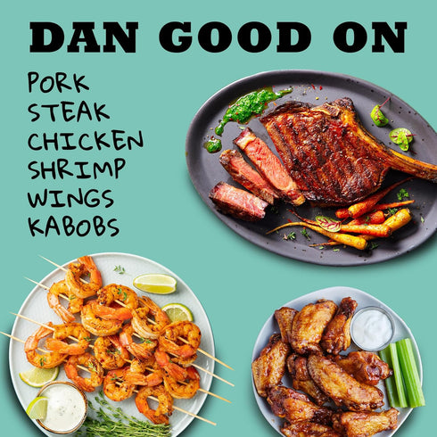 Pack 3 Dan-Os Outlaw BBQ Seasoning Variety Bottle Combo Sweet & Tangy BBQ (Tamarind), Spicy & Sweet Caribbean Bold
