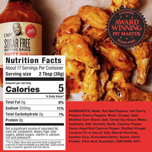 18 oz (3 Pack) G Hughes Sugar Free, Sweet Chili Sauce - Gluten Free Dipping Sauces, Sugar Free Sauce, No Sugar Hot