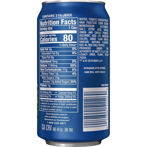11.5 oz (Pack 24), Clamato Original Tomato Cocktail, fl can of Flavored With Tomato Juice & Spices, Perfect Mixer