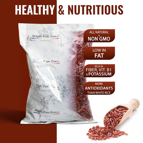 30 Oz (Pack 3) Straight from France Genuinely French, Red Rice from Camargue, Good Alternative to Brown Rice