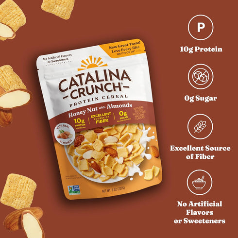 10g Pack (Pack 4) Packaging Catalina Crunch Protein Cereal | Breakfast Cereal with of Protein, No Added Sugar | Gluten