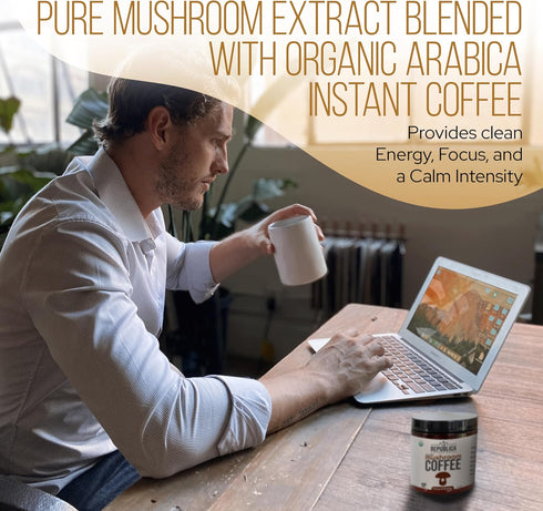 (30 La Republica Organic Mushroom Coffee Servings) Made with Full-Fruiting Bodies, Arabica Shade-Grown with Lion's