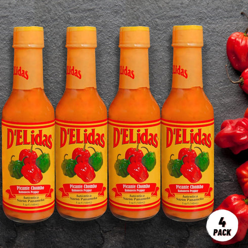 D'ELidas #1 5 Oz (Pack 4) Habanero Hot Sauce, Natural Habanero Pepper Hot Sauce, Chombo Picante Sauce in Panama
