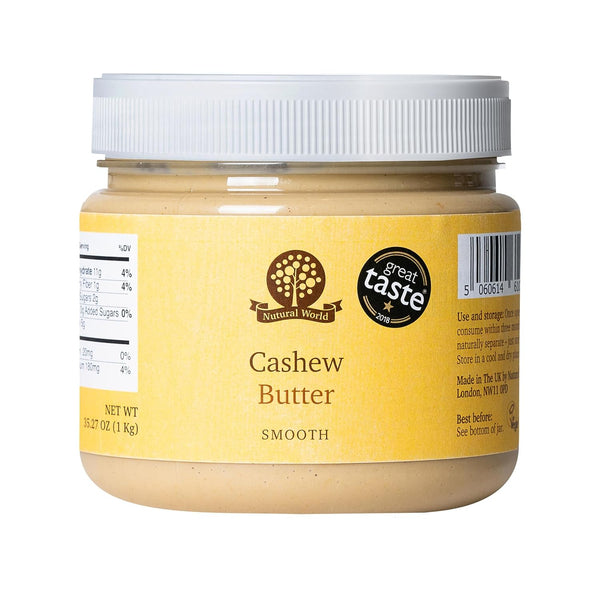 Nutural World - Smooth Cashew Nut Butter 35 Oz (1kg) - Great