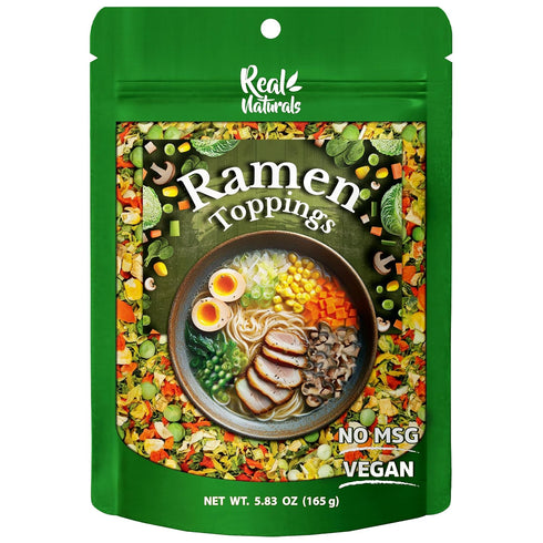 Dried ramen toppings. Dehydrated vegetables for ramen topper include Cabbage, Spinach, Chive,
