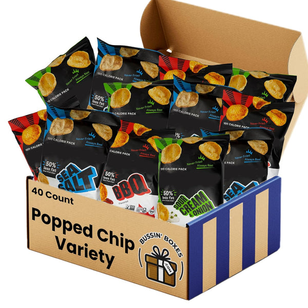 Popped Chip Snack Pack 40 Count Bulk Box of Individually Wrapped Popped-Style