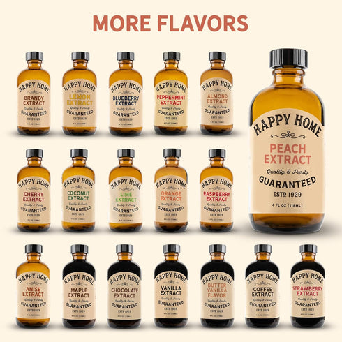 Happy Home Natural Peach Flavor, Premium, Certified Kosher, 4 oz.