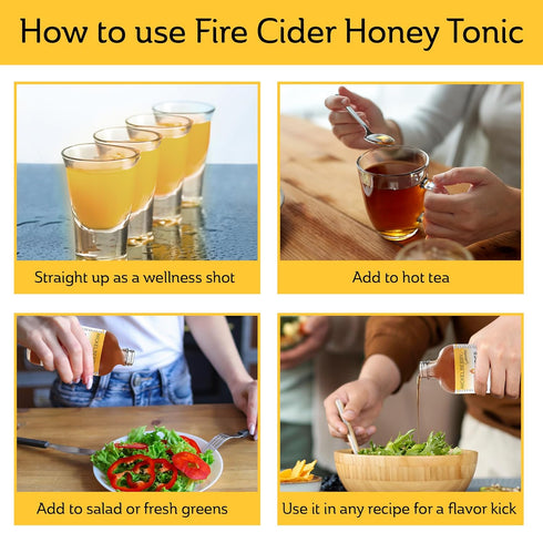 Immune (2 Fire Cider Apple Cider Vinegar Honey Tonic with Organic Turmeric Root, Ginger Root & Dandelion - Natural