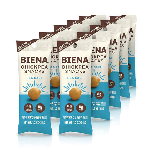 BIENA Chickpea Snacks - Crunchy Roasted Chickpeas - High Fiber Vegan Protein
