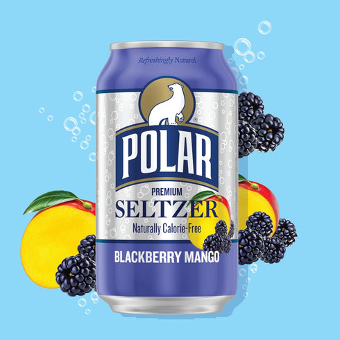 12oz 12 pack Polar Seltzer Water Blackberry Mango Can