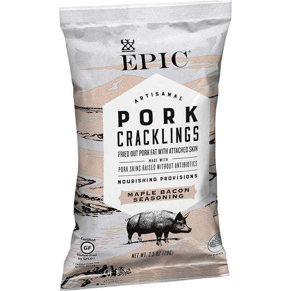 EPIC Maple Bacon Seasoning Artisanal Pork Cracklings, Keto and Paleo Friendly, Protein