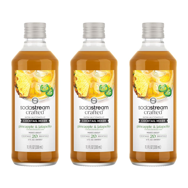 SodaStream Crafted Cocktail Mixers: Pineapple Jalapeno Flavor, Non-alcoholic mixers expertly crafted for