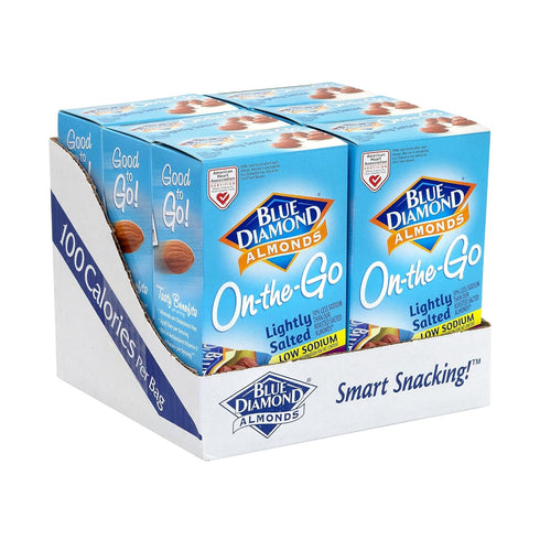 Blue Diamond Almonds , Low Sodium Lightly Salted, 100 Calorie On-The-Go Bags, (Pack of 7)