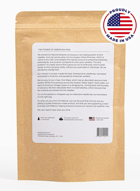 Go Natural. immunity, (60 Count (Pack 1)) Pine needle tea, wild-foraged in the USA, picked from northern white pines |