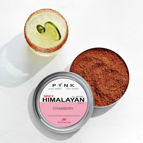Rimmer (SET 3) Rimmer 4oz. PYNK Margarita salt Cocktail of Spicy Bloody Mary, Strawberry and Sugar, SPICY Natural Drink