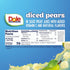100% 4 oz 12 Pack Dole Diced Pears in Juice - Dole Fruit Bowls Snacks - Fruit Bowls