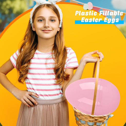 Barblog 10 Inch 6 12 (12 10 Inch Giant Macaron Plastic Easter Eggs pcs/ pcs Large Plastic Easter Eggs With Handle Jumbo