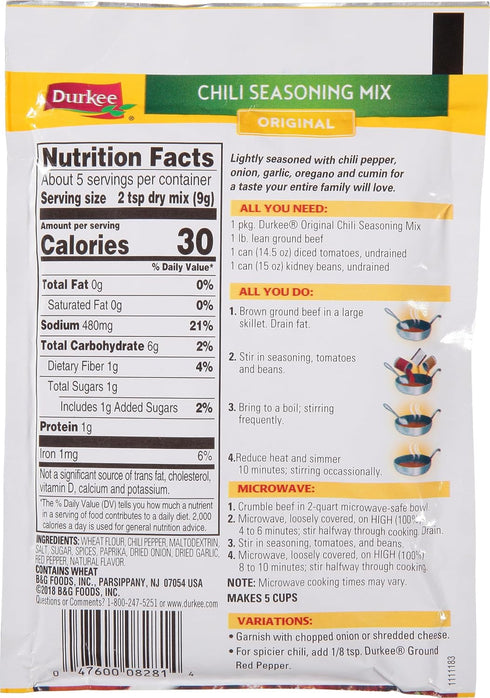 Durkee 1.75 Packets (Pack 12) Chili Seasoning Mix, Ounce