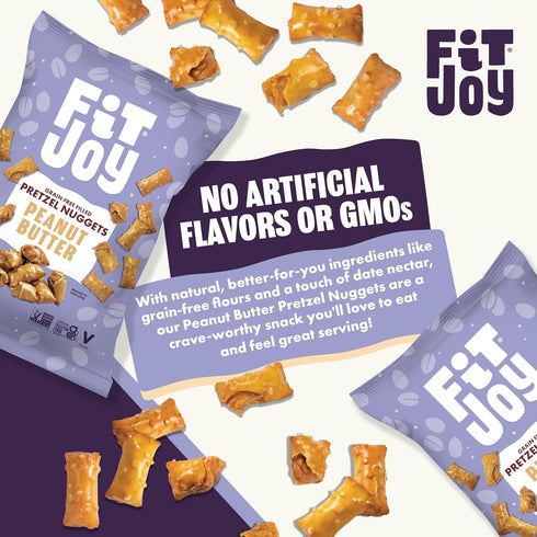 FitJoy Peanut Butter Filled Pretzel Nuggets Gluten, Dairy & Corn Free Peanut Butter Snacks Grain Free Cassava