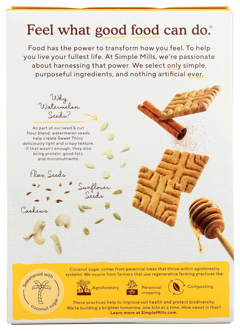 4.25oz, Pack 1 Simple Mills Honey Cinnamon Seed & Nut Flour Sweet Thins, Paleo Friendly & Delicious Sweet Thin Cookies