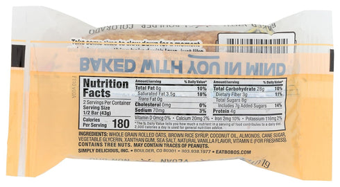 Bobo's Oat Bars 3 oz Bobos Oat Bars Bar Oat Almond Butter